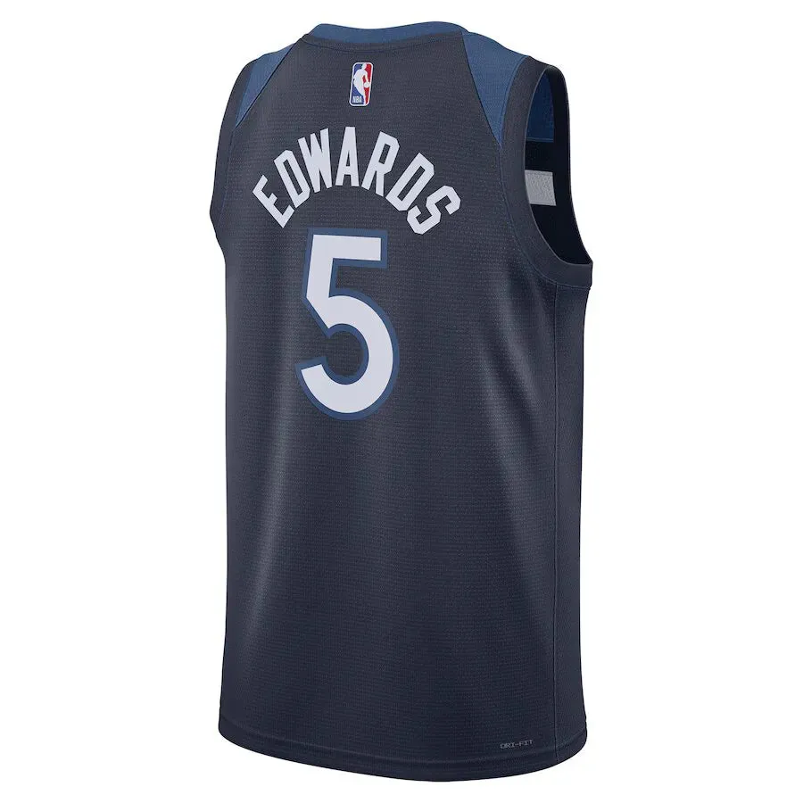 soccer fan cushions Regata NBA Minnesota Timberwolves Nike Icon Edition Swingman Jersey Anthony Edwards 5 Azul
