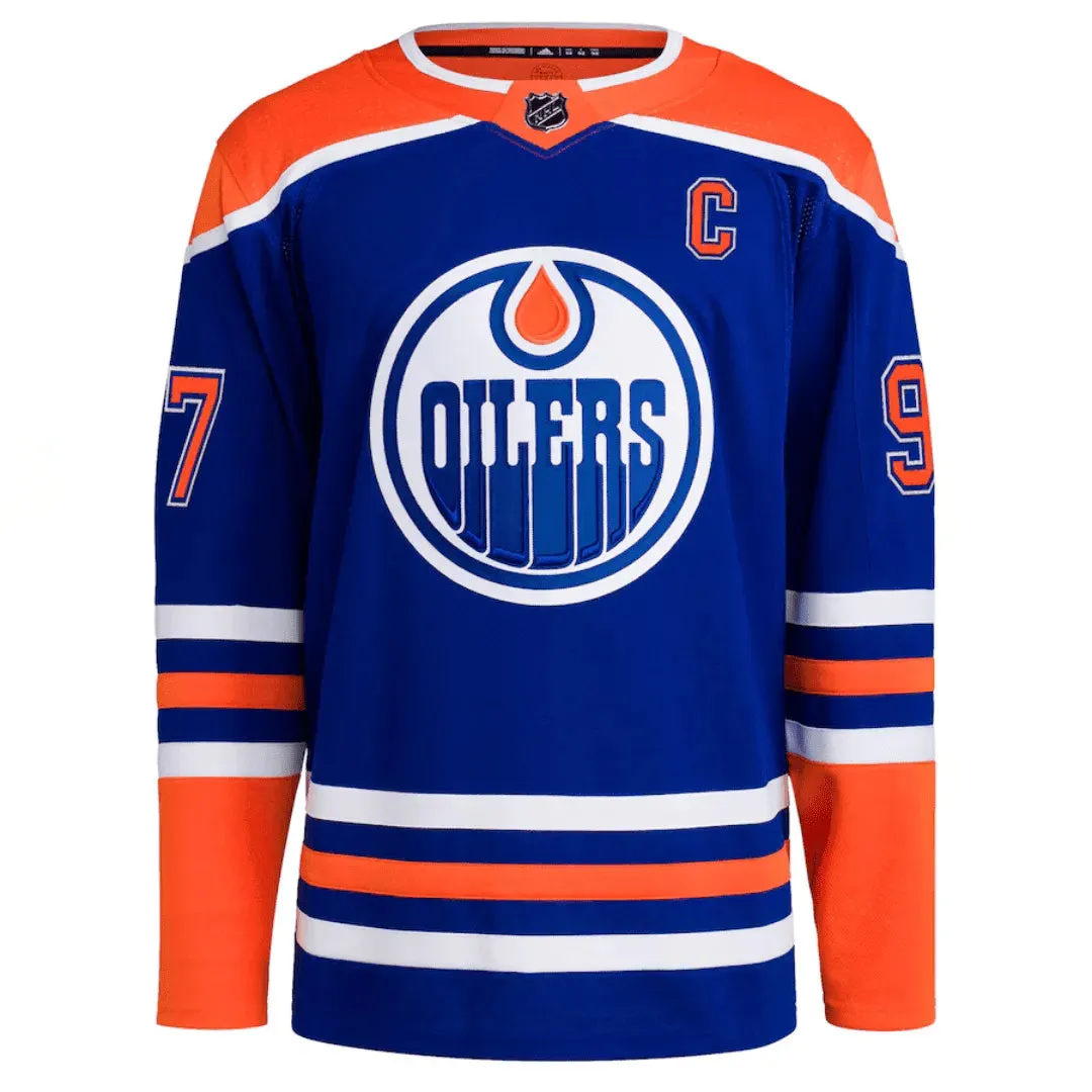 soccer fan gifts Camisa NHL Edmonton Oilers Adidas Home Jersey Azul Masculina Connor McDavid 97