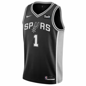 soccer fan hoodies Regata NBA San Antonio Spurs Nike Icon Edition 23/24 Swingman Jersey Victor Wembanyama 1 Preta soccer fan wallets