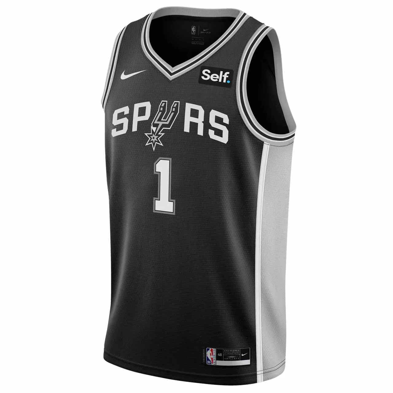 soccer fan hoodies Regata NBA San Antonio Spurs Nike Icon Edition 23/24 Swingman Jersey Victor Wembanyama 1 Preta soccer fan wallets