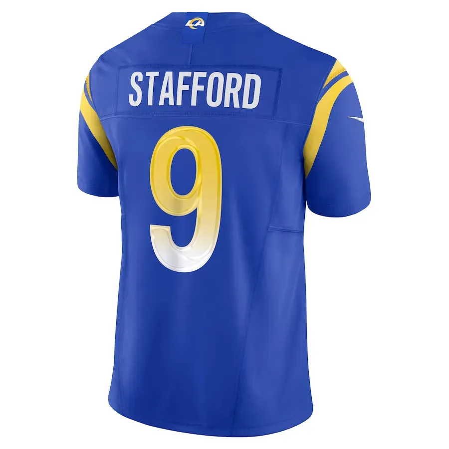 soccer fan jackets Camisa NFL Los Angeles Rams Nike Royal Matthew Stafford 9 Limited Jersey