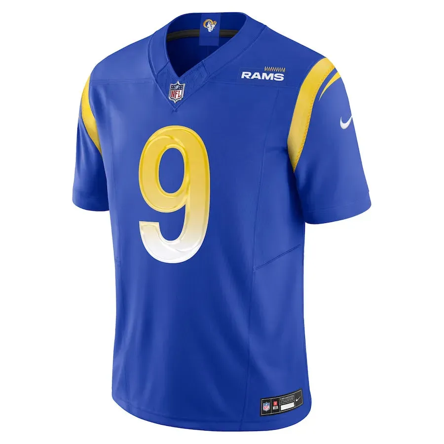 soccer fan jackets Camisa NFL Los Angeles Rams Nike Royal Matthew Stafford 9 Limited Jersey