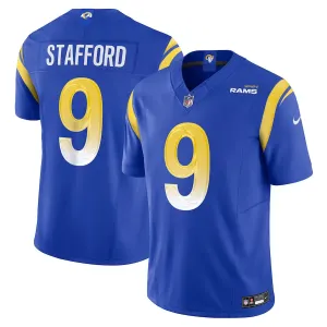 soccer fan jackets Camisa NFL Los Angeles Rams Nike Royal Matthew Stafford 9 Limited Jersey football fan jackets