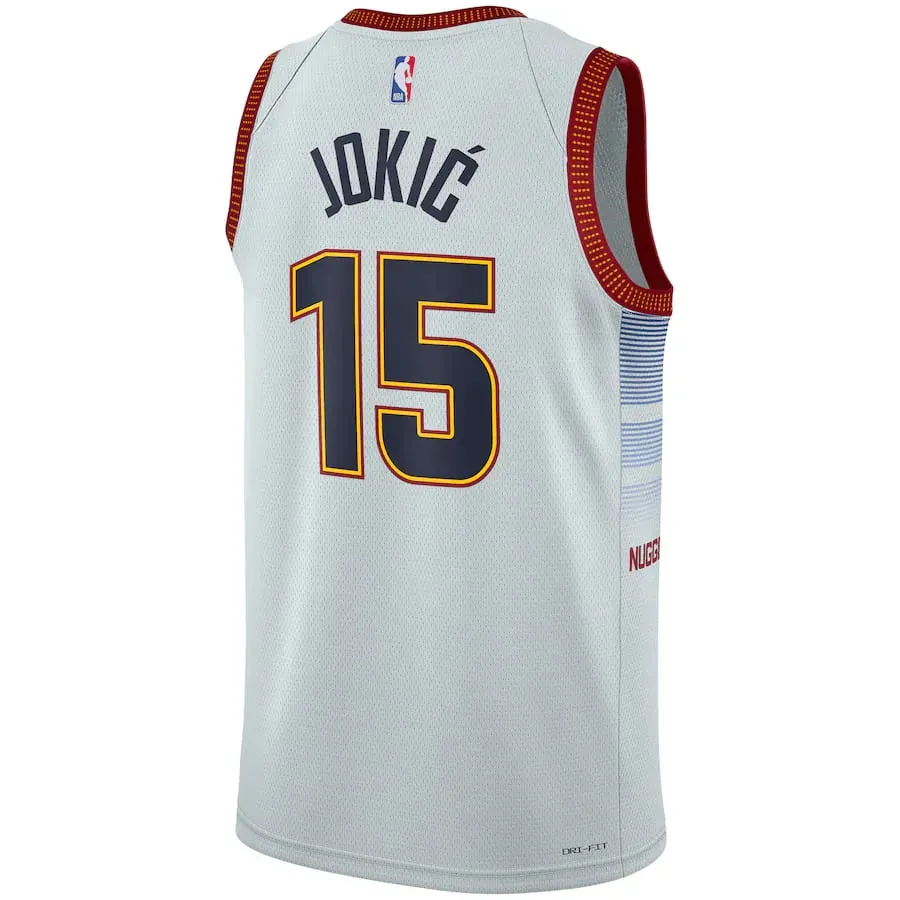 soccer fan jackets Regata NBA Denver Nuggets Nike City Edition Swingman Jersey 22/23 Nikola Jokic 15