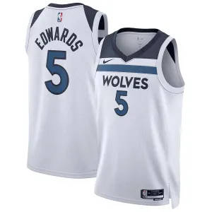 soccer fan jerseys Regata NBA Minnesota Timberwolves Nike Association Edition Swingman Jersey Anthony Edwards 5 Branca soccer fan gifts