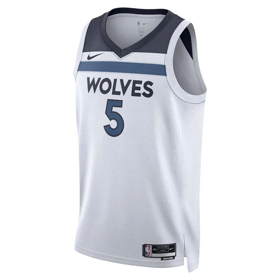soccer fan jerseys Regata NBA Minnesota Timberwolves Nike Association Edition Swingman Jersey Anthony Edwards 5 Branca