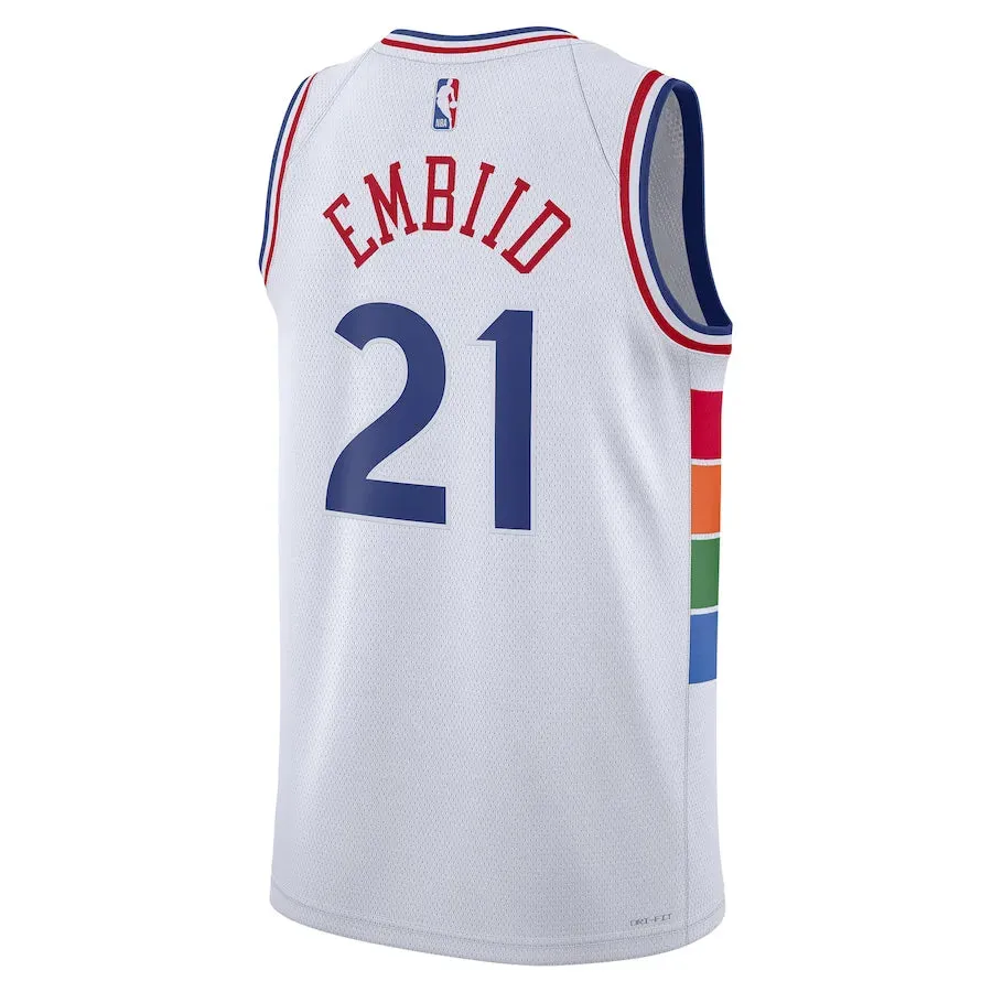 soccer match tickets Regata NBA Philadelphia 76ers Nike 24/25 City Edition Swingman Jersey Joel Embiid 21