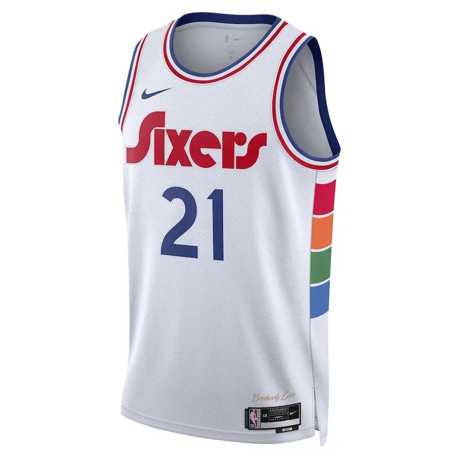 soccer match tickets Regata NBA Philadelphia 76ers Nike 24/25 City Edition Swingman Jersey Joel Embiid 21