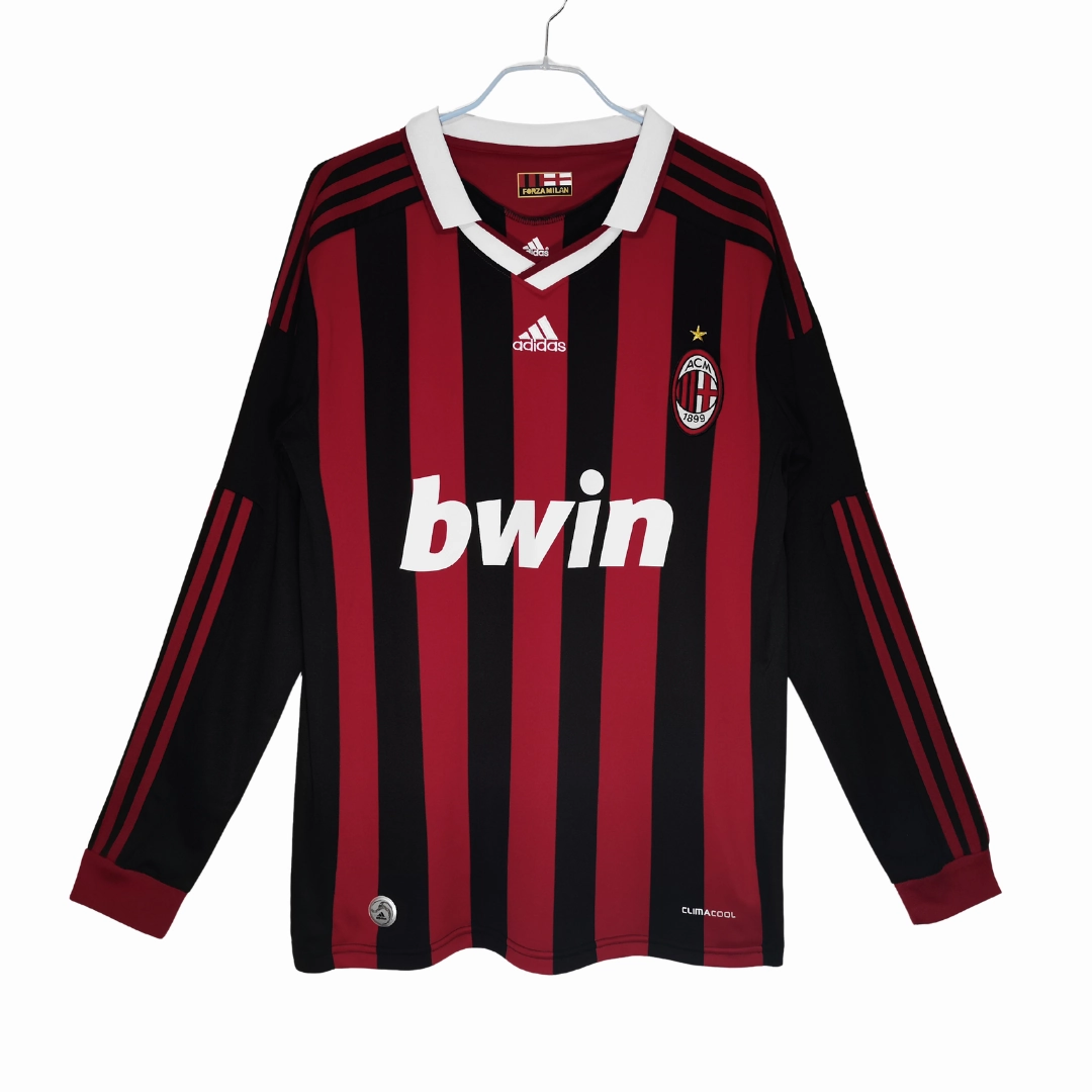 soccer fan wallets Camisa Milan I 09/10 - Verso Retr - Manga Longa football supporters gear