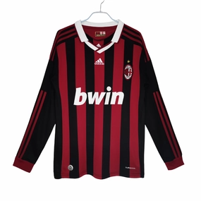 soccer fan wallets Camisa Milan I 09/10 - Verso Retr - Manga Longa football supporters gear