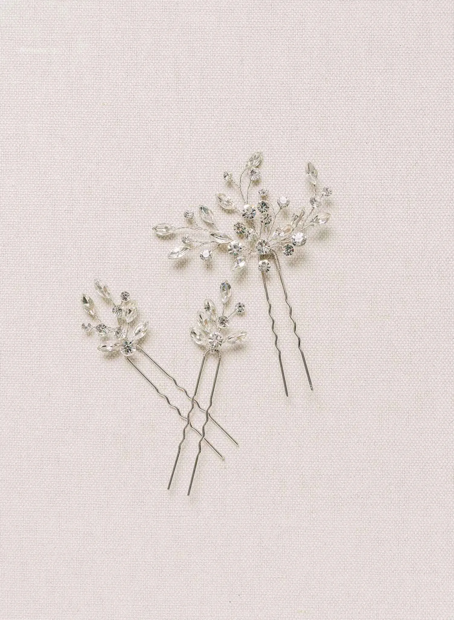 Sparkling crystal droplets hair pin set of 3 - Style #2115