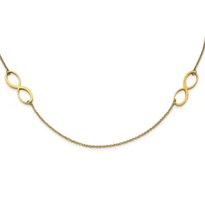 Stainless Steel Double Infinity Yellow IP-plated Polished Necklace