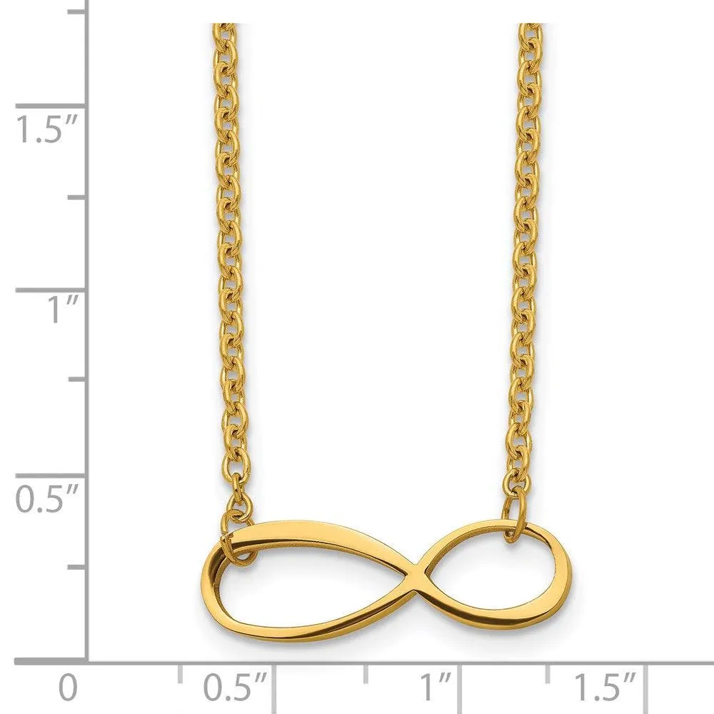 Stainless Steel Infinity Yellow IP-plated Polished Necklace