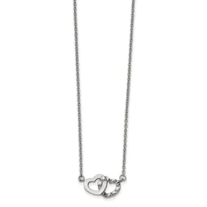 Stainless Steel Interlocking Hearts Necklace