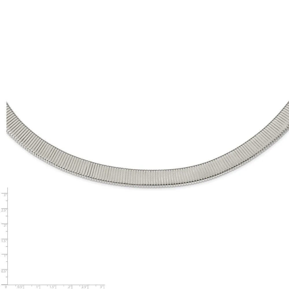 Stainless Steel Polished and Textured Necklace