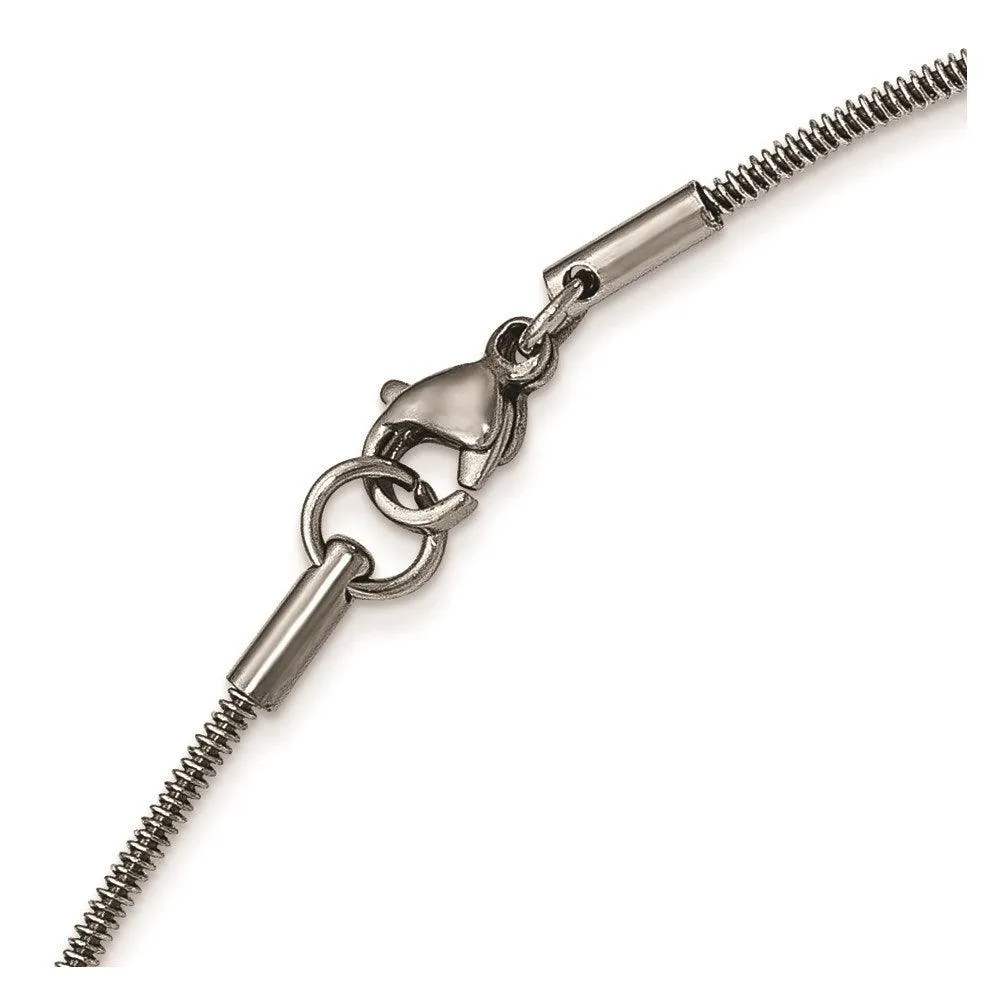 Stainless Steel Polished and Textured Necklace