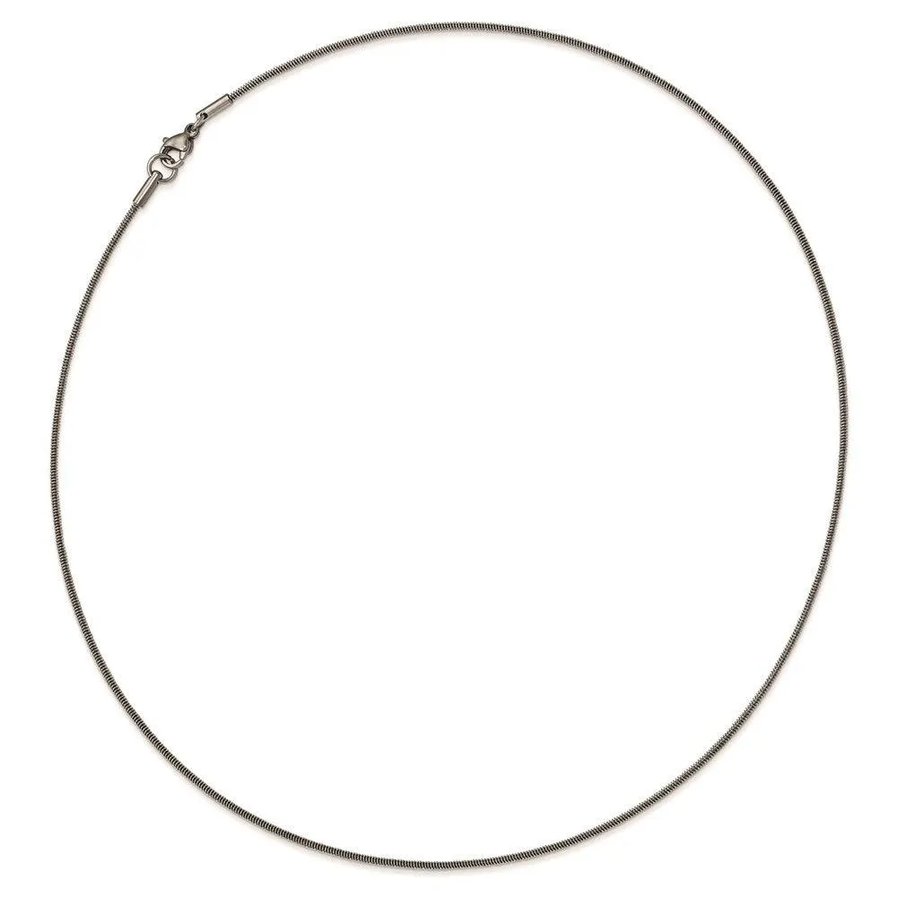 Stainless Steel Polished and Textured Necklace