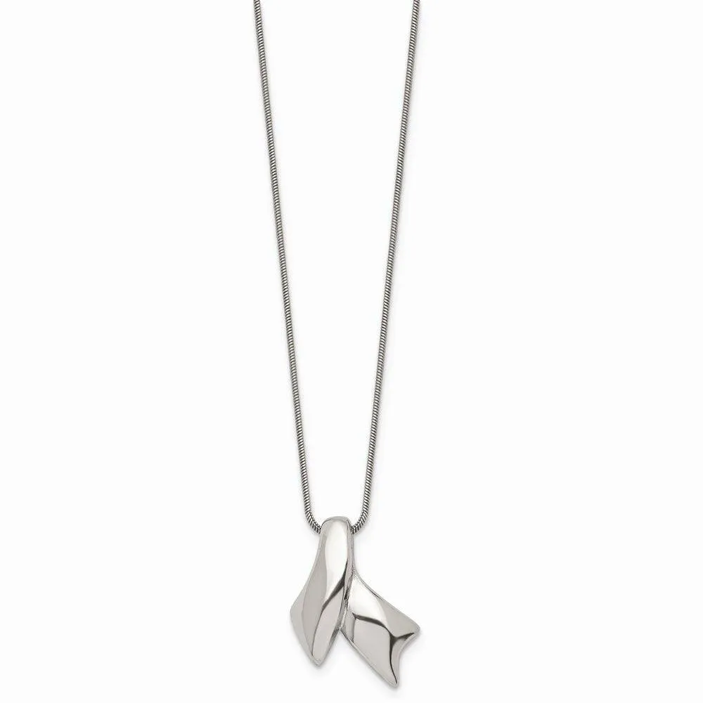 Stainless Steel Polished Awareness Pendant Necklace