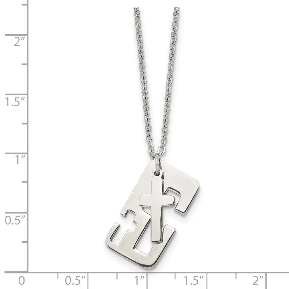 Stainless Steel Polished Cross Necklace