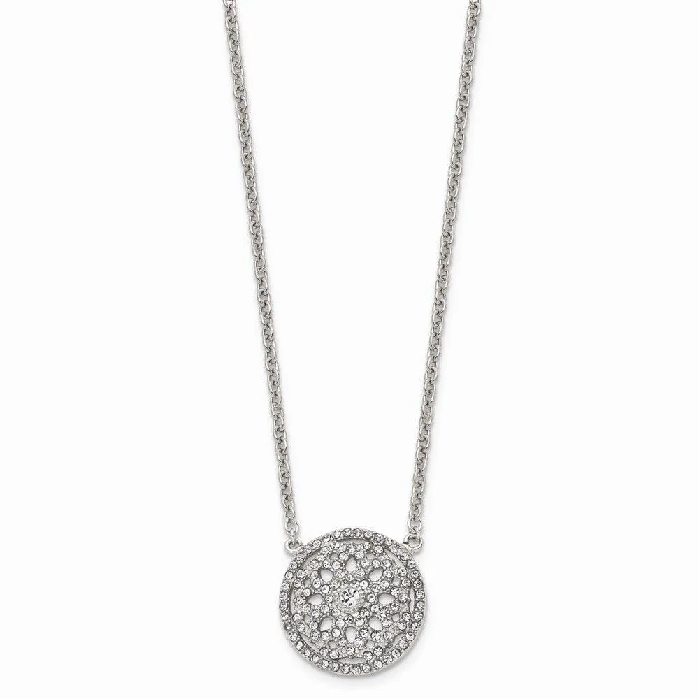 Stainless Steel Polished CZ 2mm Necklace