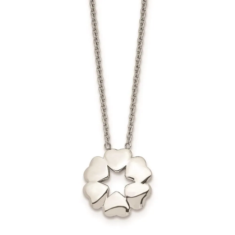 Stainless Steel Polished Flower Necklace