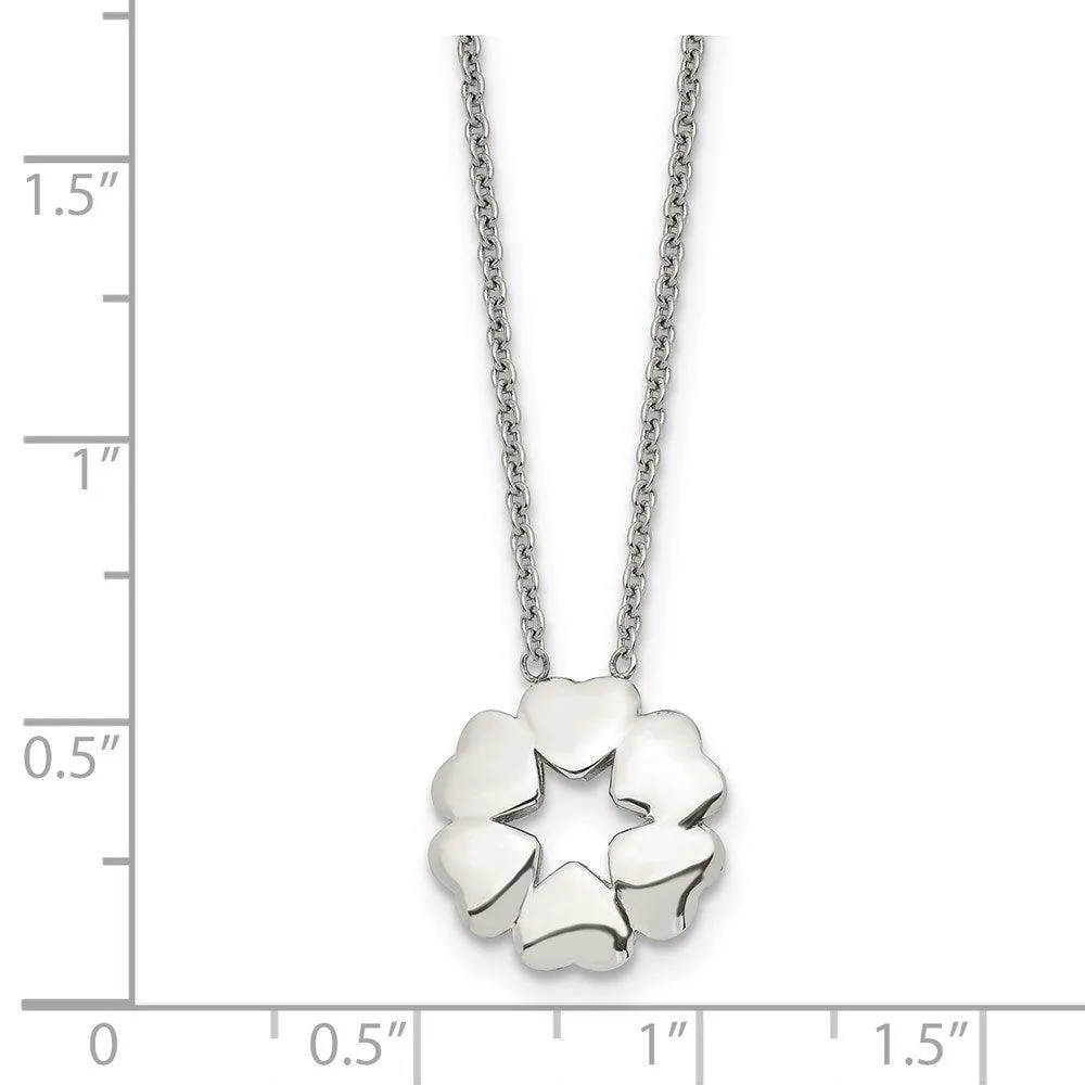 Stainless Steel Polished Flower Necklace