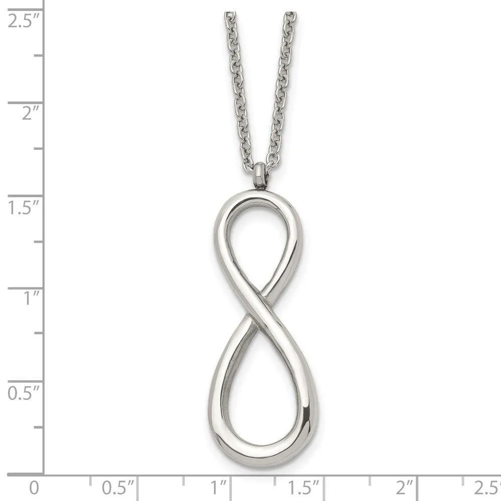 Stainless Steel Polished Infinity Symbol Necklace