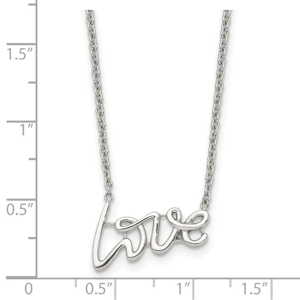 Stainless Steel Polished Love Necklace