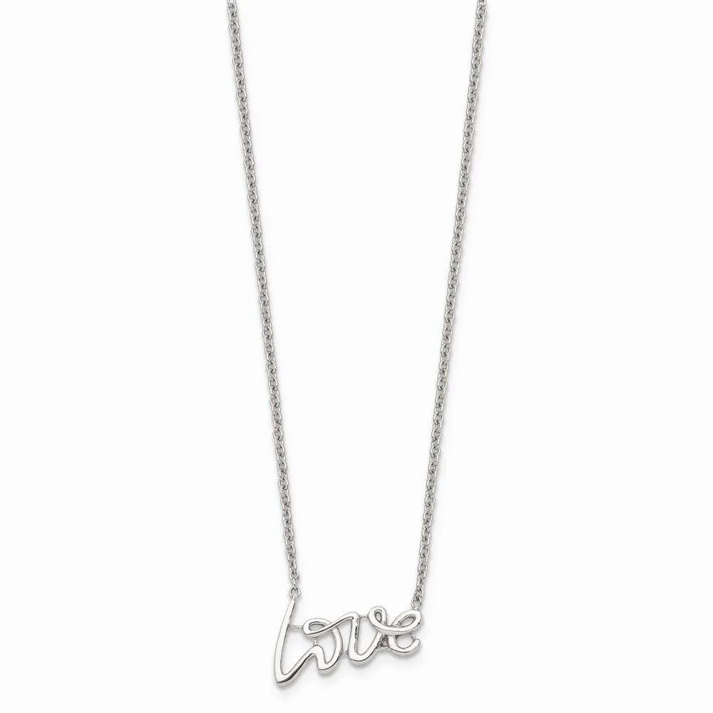 Stainless Steel Polished Love Necklace