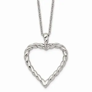 Stainless Steel Twisted Heart Pendant Necklace