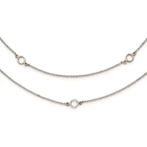 Stainless Steel Two Strand w/2in. Ext. Necklace
