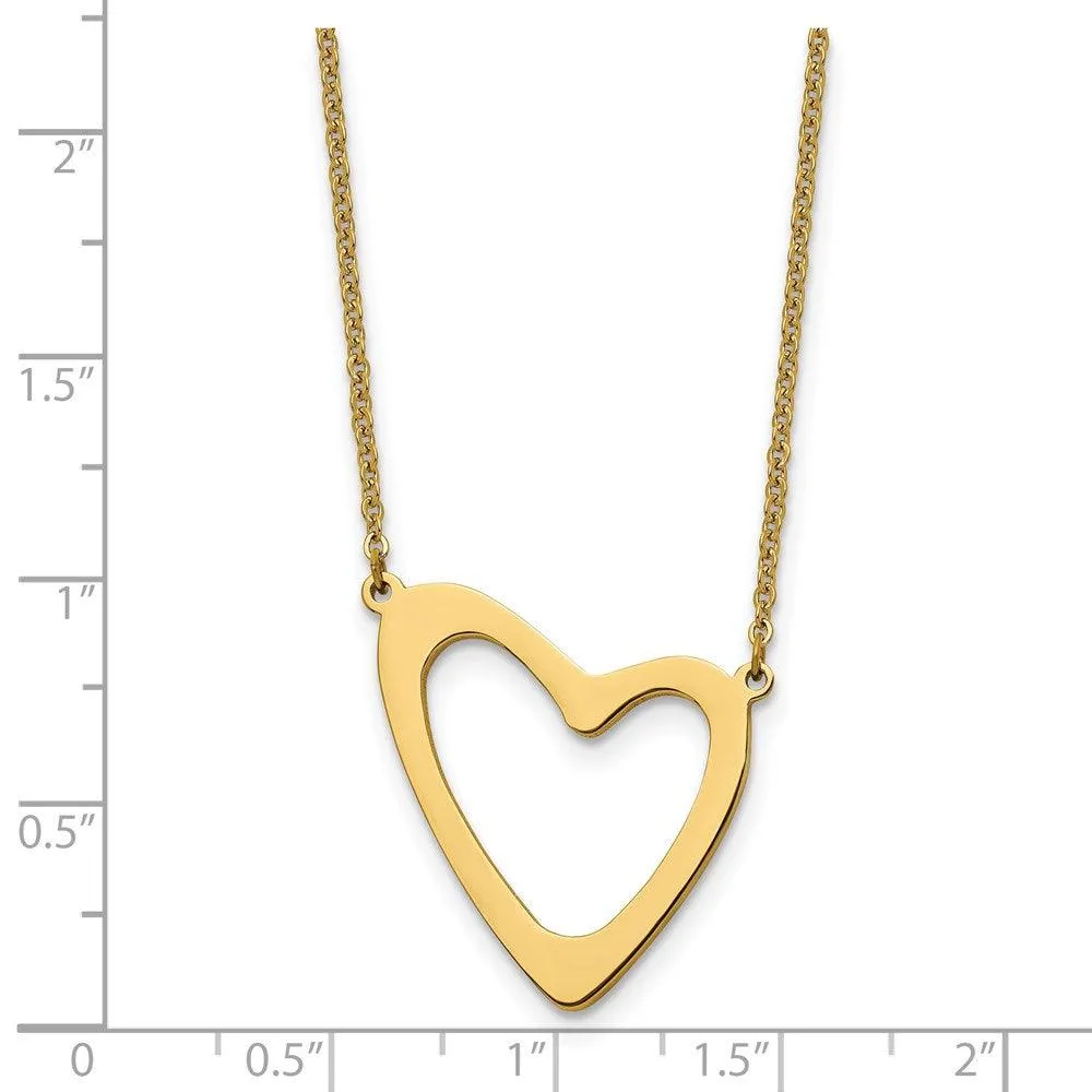 Stainless Steel Yellow IP-plated Polished with 2in ext. Necklace