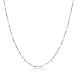 Sterling Silver 1.6mm Bead Bracelet, 7"