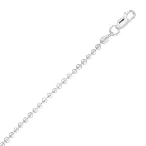Sterling Silver 2.2mm Bead Bracelet, 8"