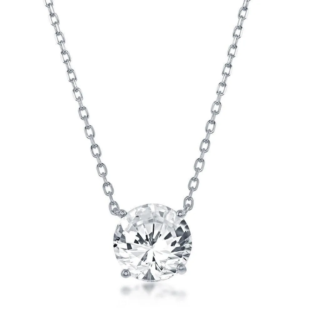 Sterling Silver 8mm Crystal "April" Swarovski Element Necklace