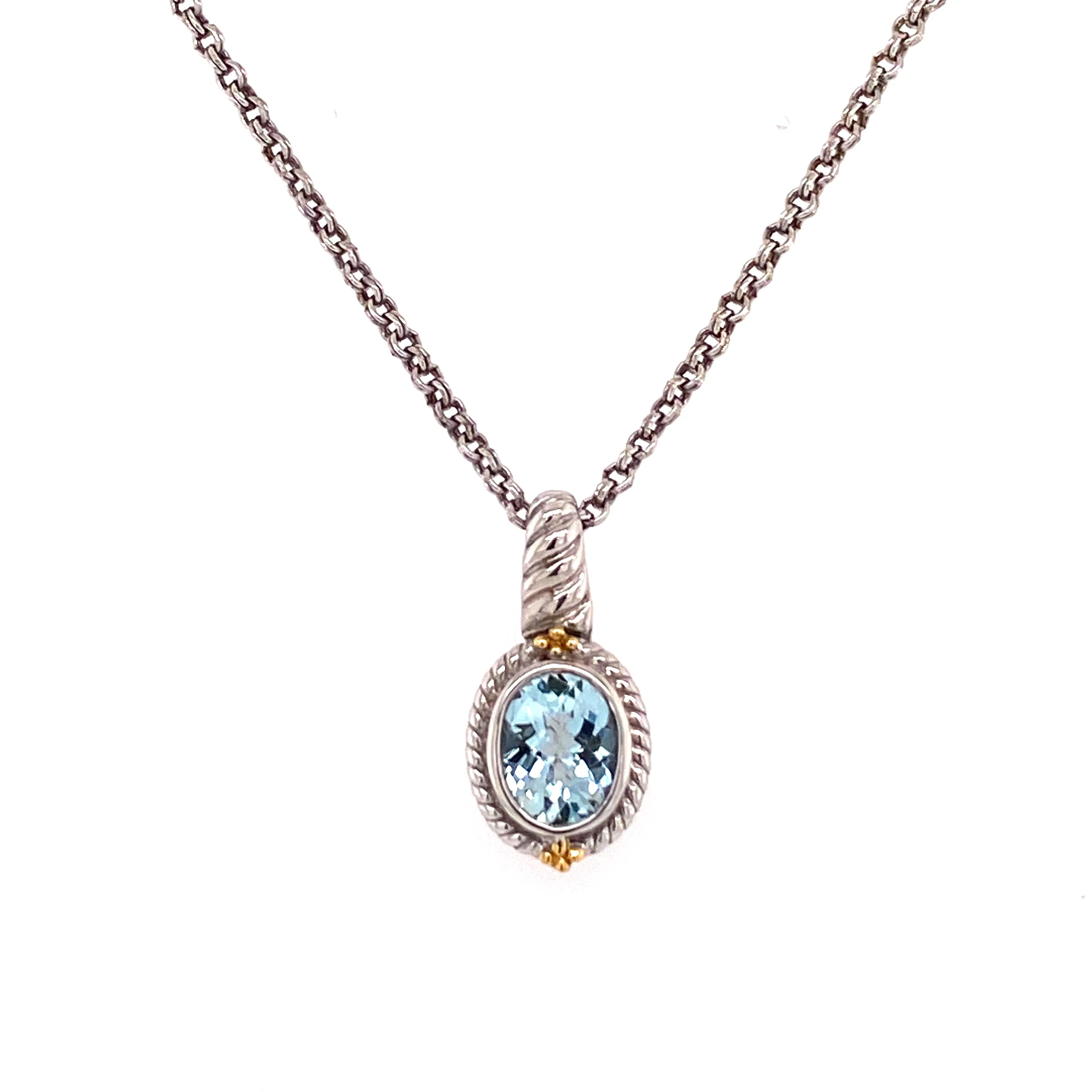 Sterling Silver Aqua Necklace
