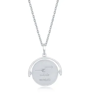 Sterling Silver Arrow Spinning Disc Necklace