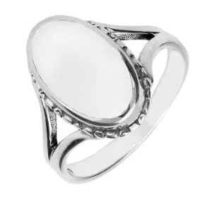 Sterling Silver Bauxite Oval Rope Edge Ring