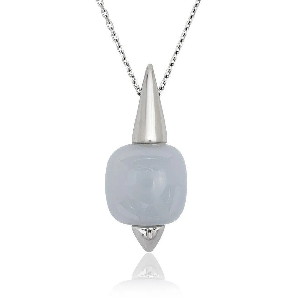 Sterling Silver Blue Chalcedony Necklace