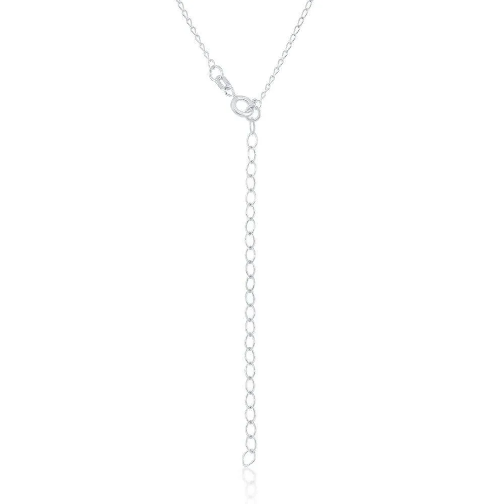 Sterling Silver Center Small Sideways Cross Choker Necklace