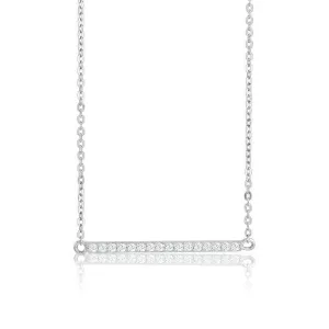 Sterling Silver CZ Bar Necklace