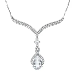 Sterling Silver Dangling Teardrop Necklace