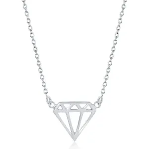 Sterling Silver Diamond Shaped Necklace