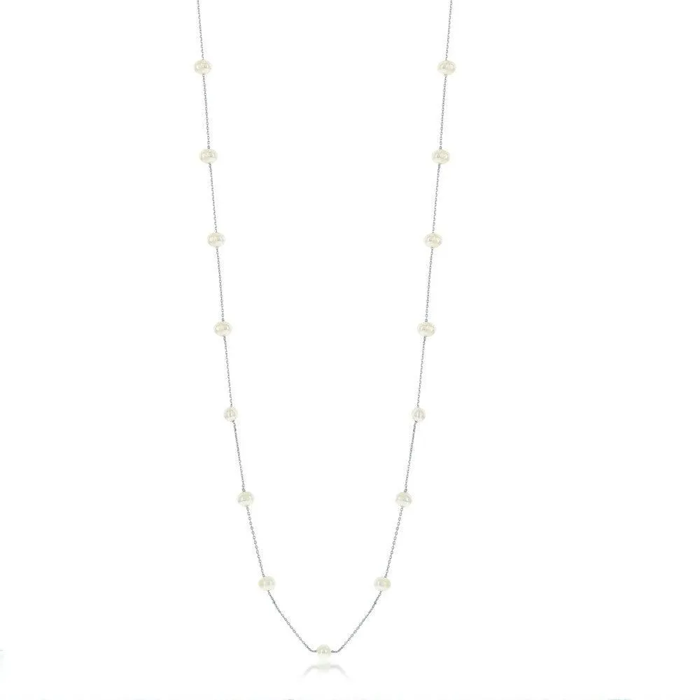 Sterling Silver Freshwater Pearls By The Yard Necklace