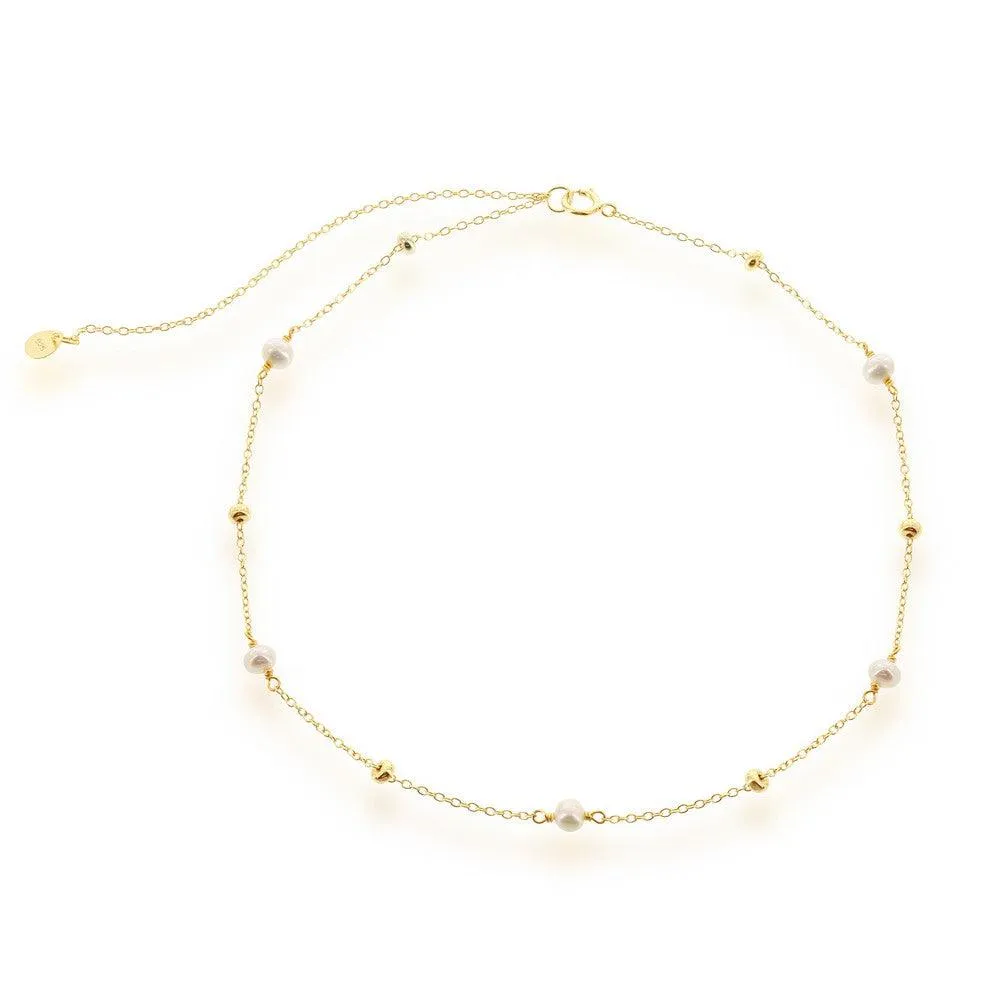 Sterling Silver FWP and Beads By The Yard Choker Necklace