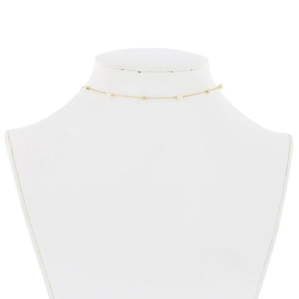 Sterling Silver FWP and Beads By The Yard Choker Necklace
