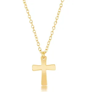 Sterling Silver Gold Plated Cross Design Necklace
