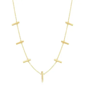Sterling Silver Gold Plated Verticle Bars Necklace