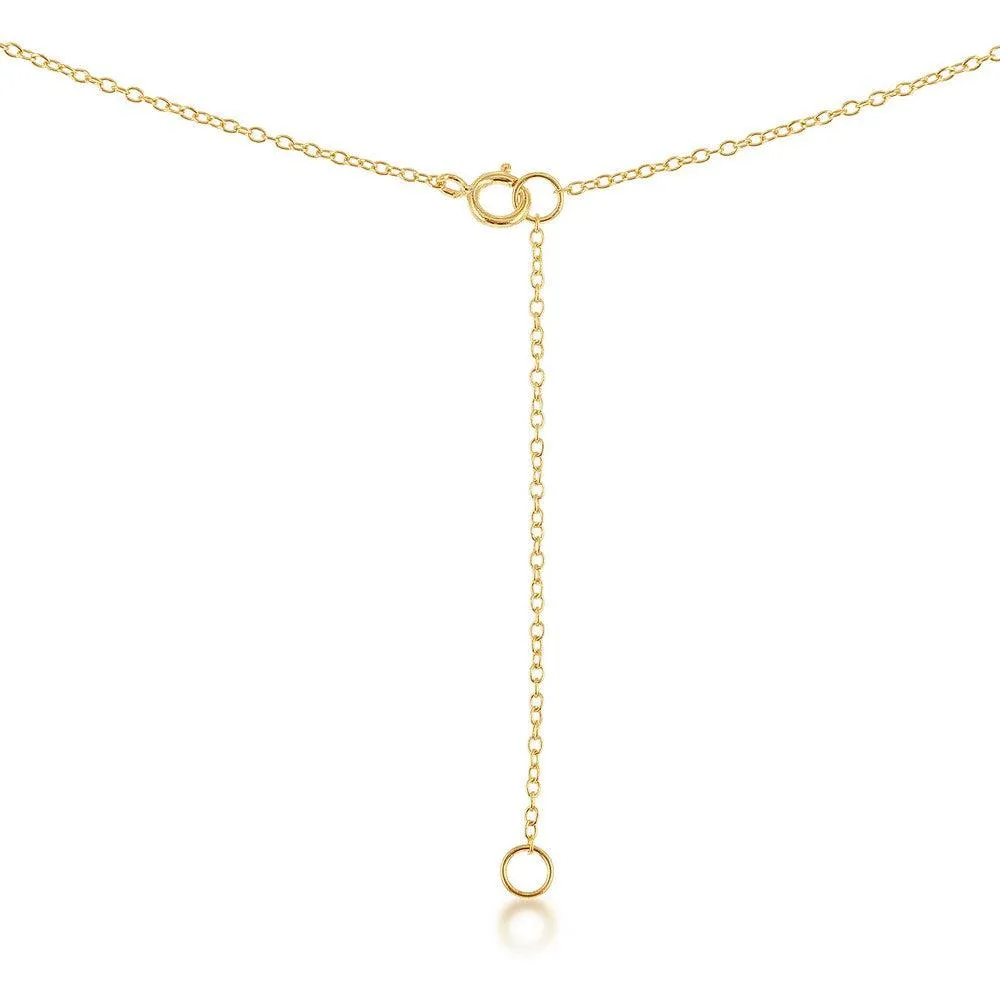 Sterling Silver Gold Triangular Pyramid CZ Necklace