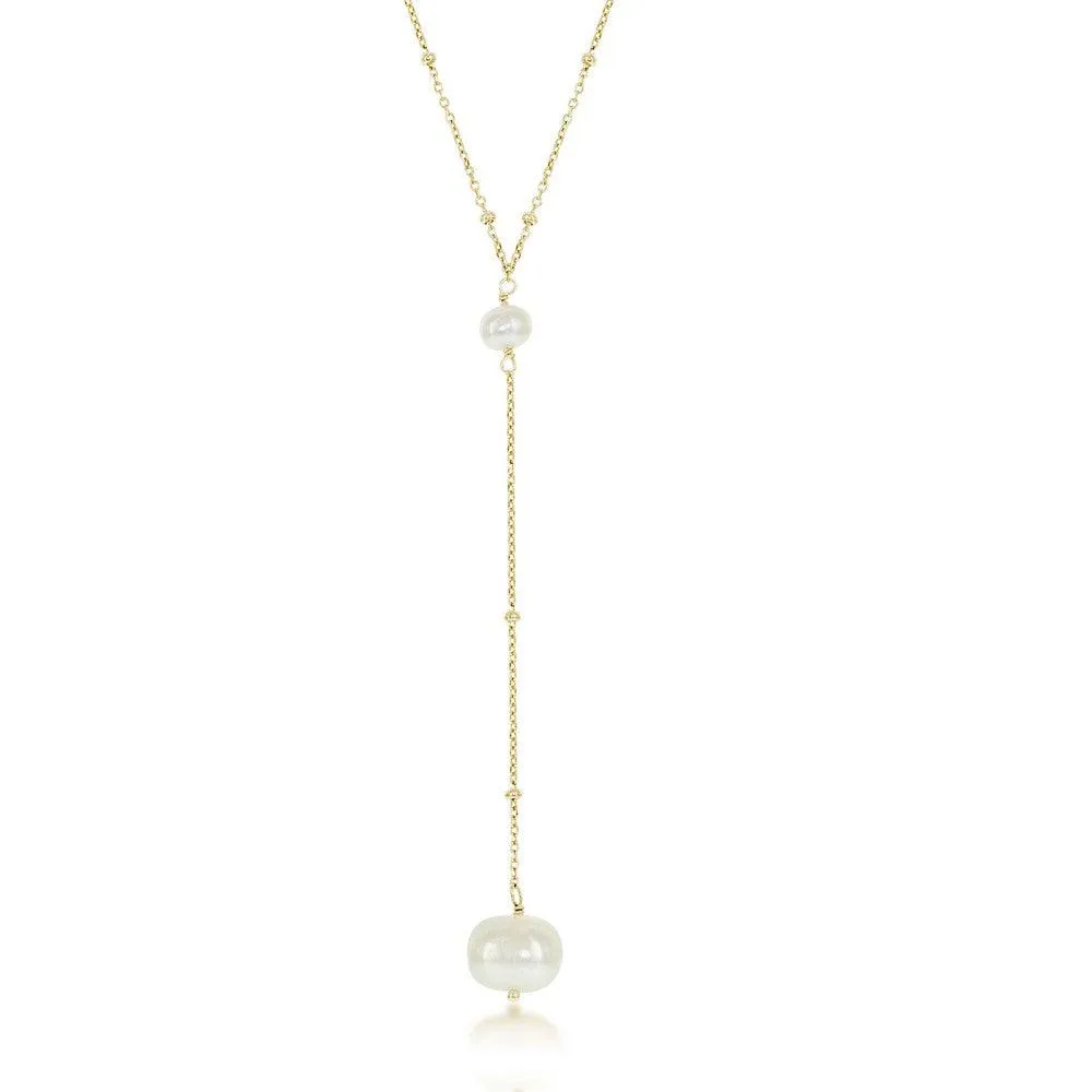 Sterling Silver GP Beads By The Yard FWP Lariat Necklace